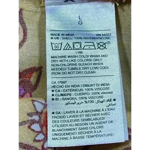 Old Navy Mustard Floral Off Shoulder Bell Sleeve Dress Size Large - Picture 4 of 6